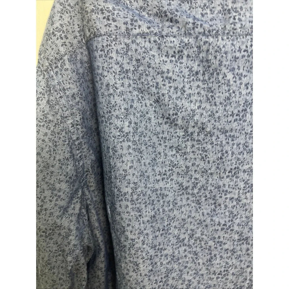Banana Republic Men's Shirt Sz Large Soft Wash Tailored Slim Fit Blue Floral A38